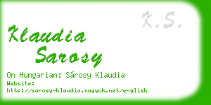 klaudia sarosy business card