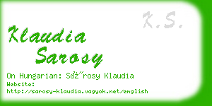 klaudia sarosy business card